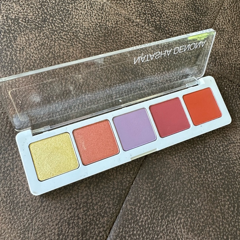 Pastel & Warm Five-Pan Eyeshadow Palette - Yellow, Peach, Lavender, Pink, Orange